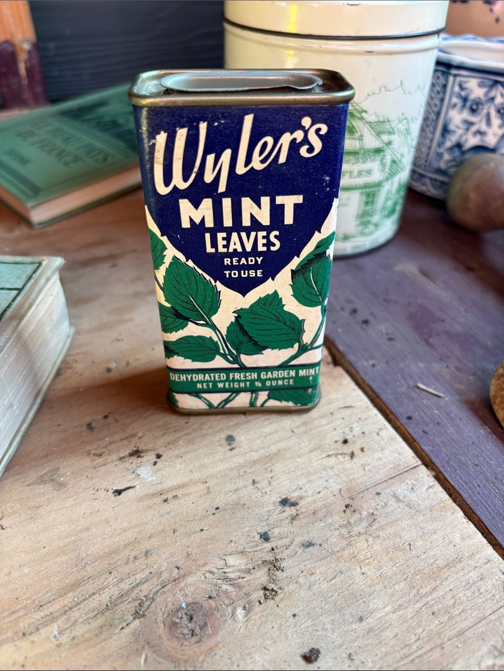 Wyler's Mint Leaves Tin - Blue & Green